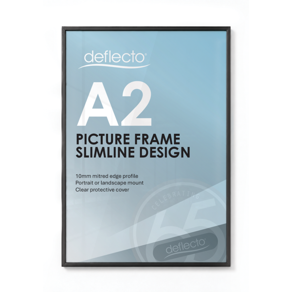 Deflecto A2 Black Picture and Certificate Display Frame