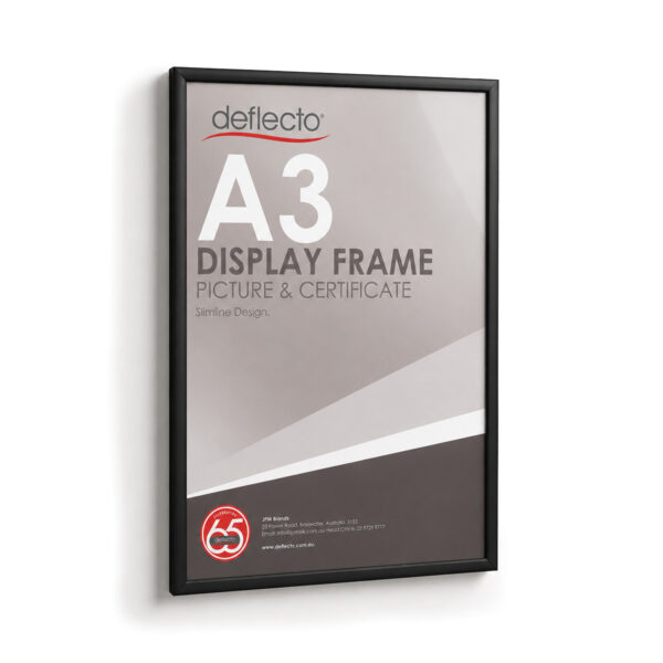 Deflecto A3 Black Picture and Certificate Display Frame