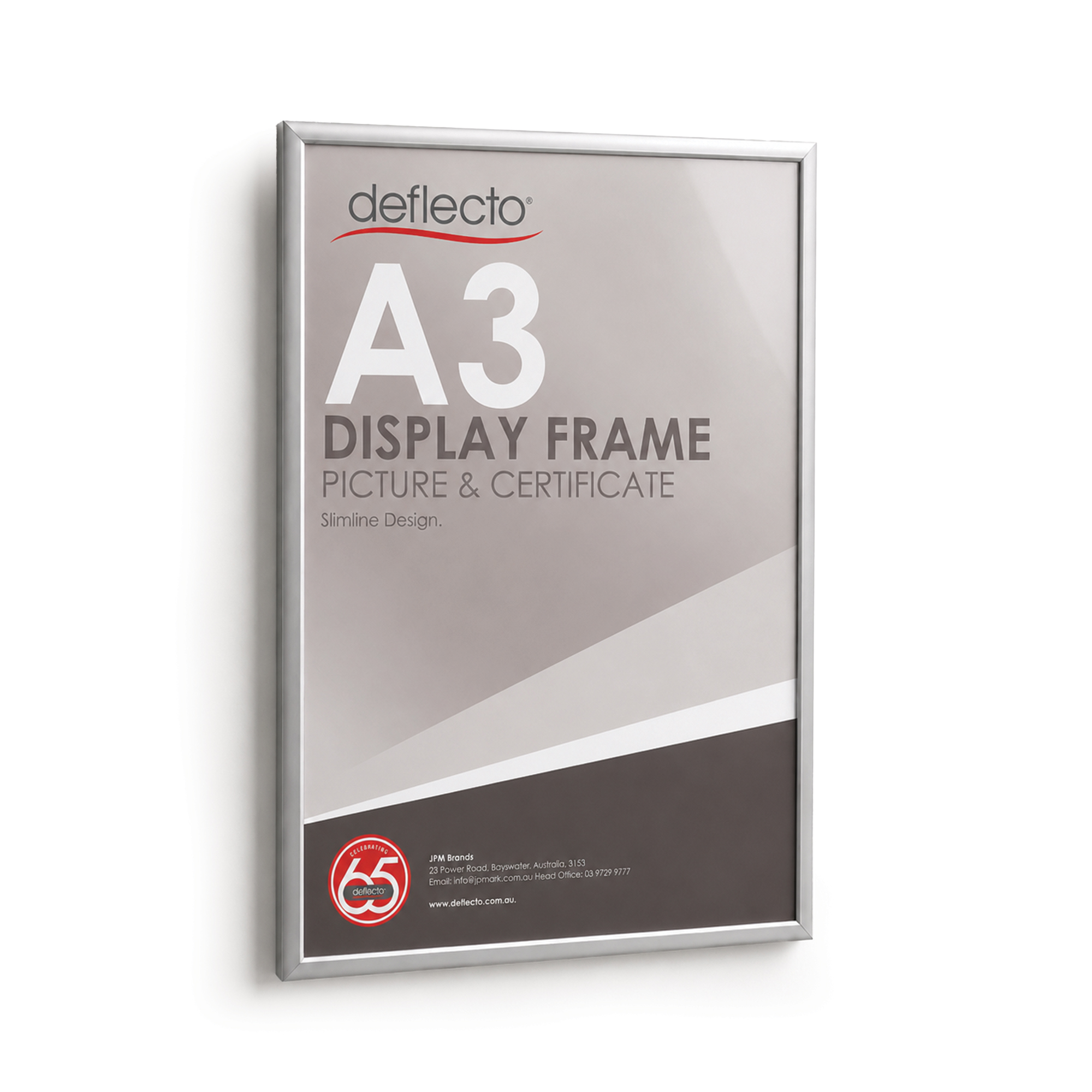 Deflecto A3 Silver Picture and Certificate Display Frame