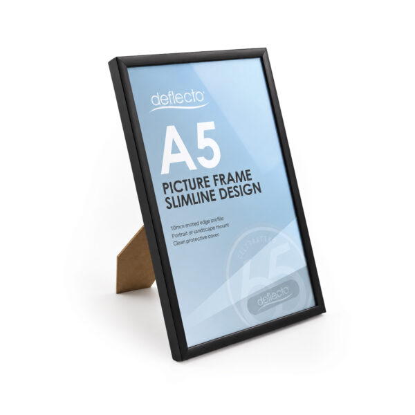 Deflecto A5 Black Picture and Certificate Display Frame