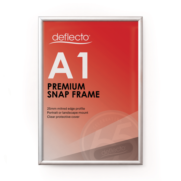 Deflecto A1 Silver Aluminium Snap Frame