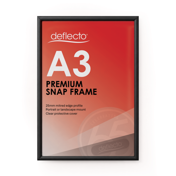 Deflecto A3 Black Aluminium Snap Frame