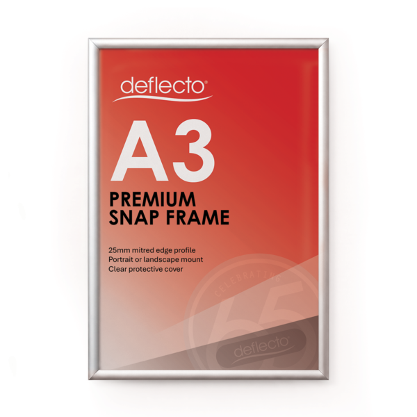 Deflecto A3 Silver Aluminium Snap Frame