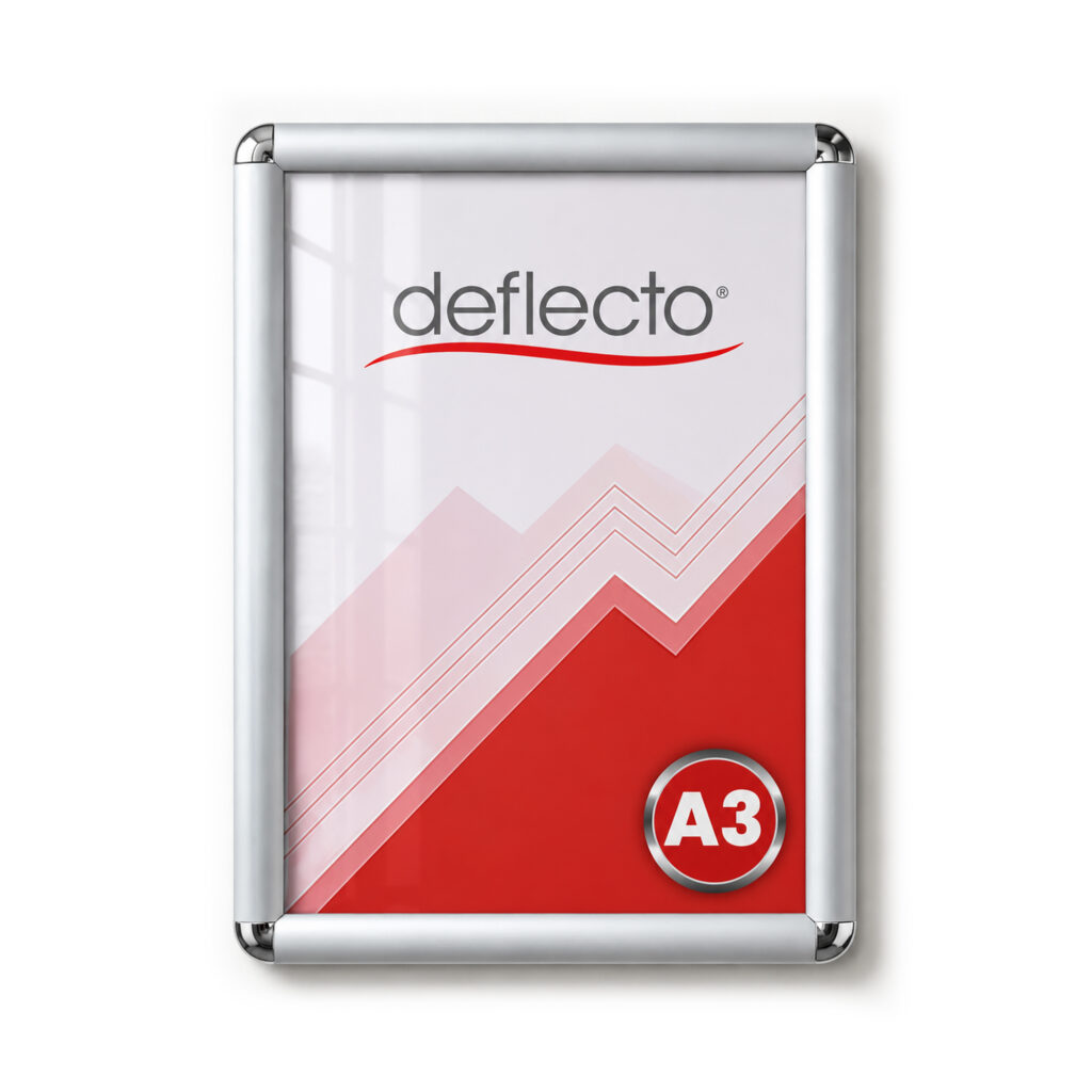 Deflecto A3 Silver Rounded Edge Snap Frame