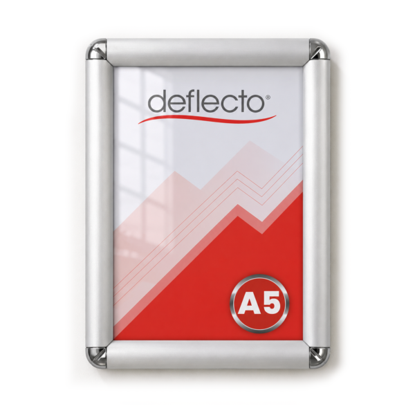 Deflecto A5 Silver Rounded Edge Snap Frame