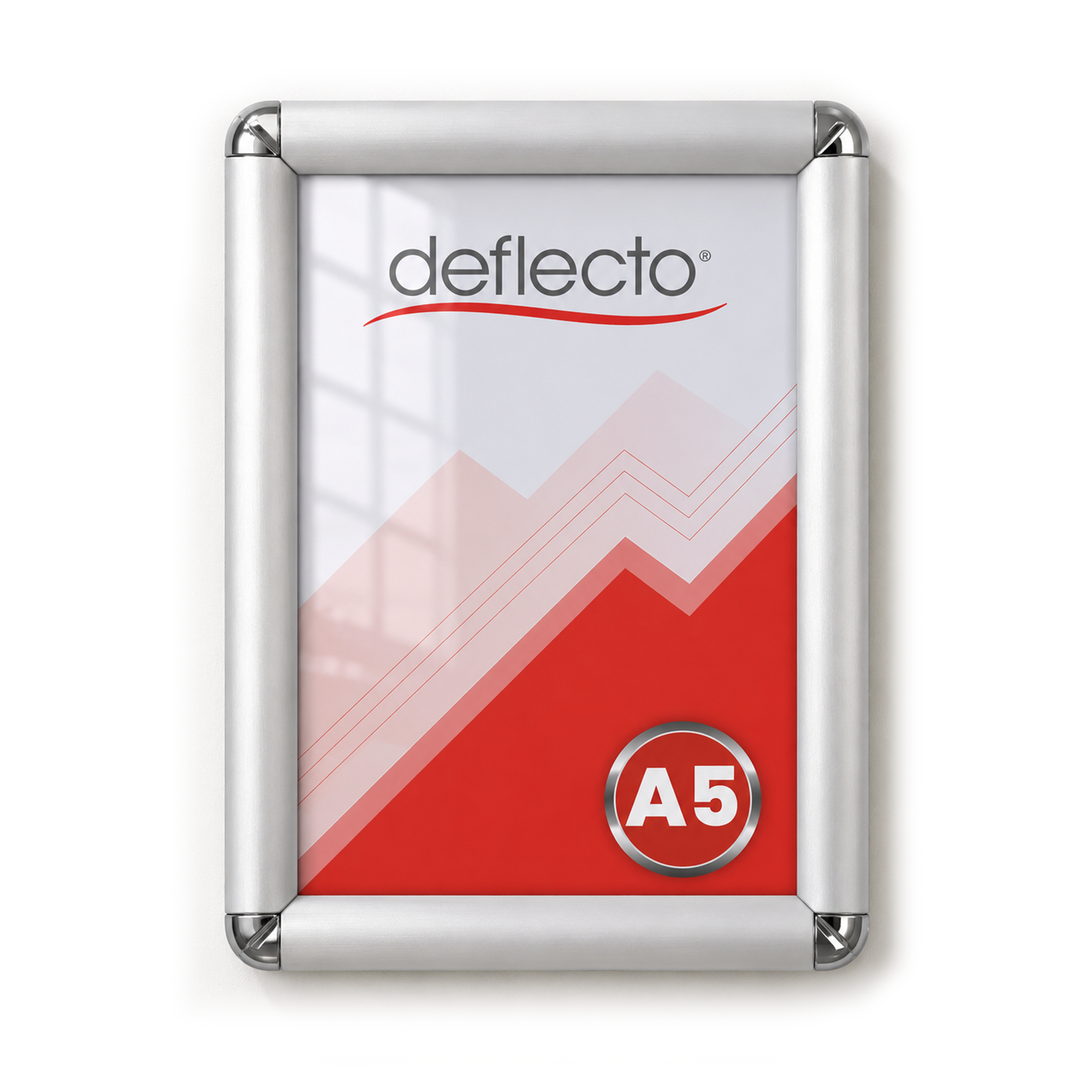 Deflecto A5 Silver Rounded Edge Snap Frame