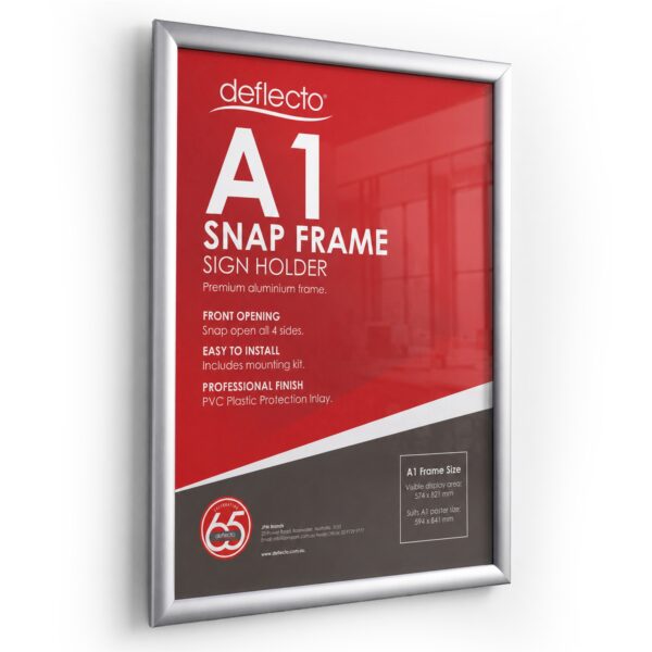 Deflecto Silver Aluminium Snap Frame - A1