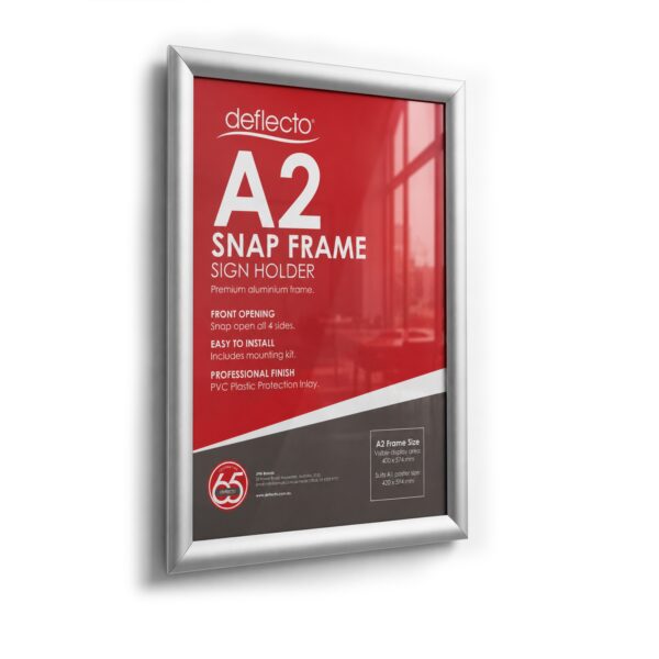Deflecto Silver Aluminium Snap Frame - A2