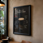 A3 black water-resistant snap frame wall mounted for café menu and notice display