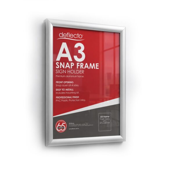 Deflecto Silver Aluminium Snap Frame - A3