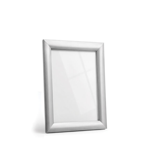 Deflecto silver aluminium A5 snap frame with 25mm profile for professional notice and sign display