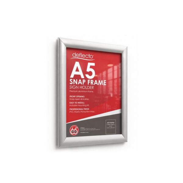 Deflecto Silver Aluminium Snap Frame - A5