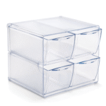 Deflecto Stackable Cube 4 Drawer Clear Organiser