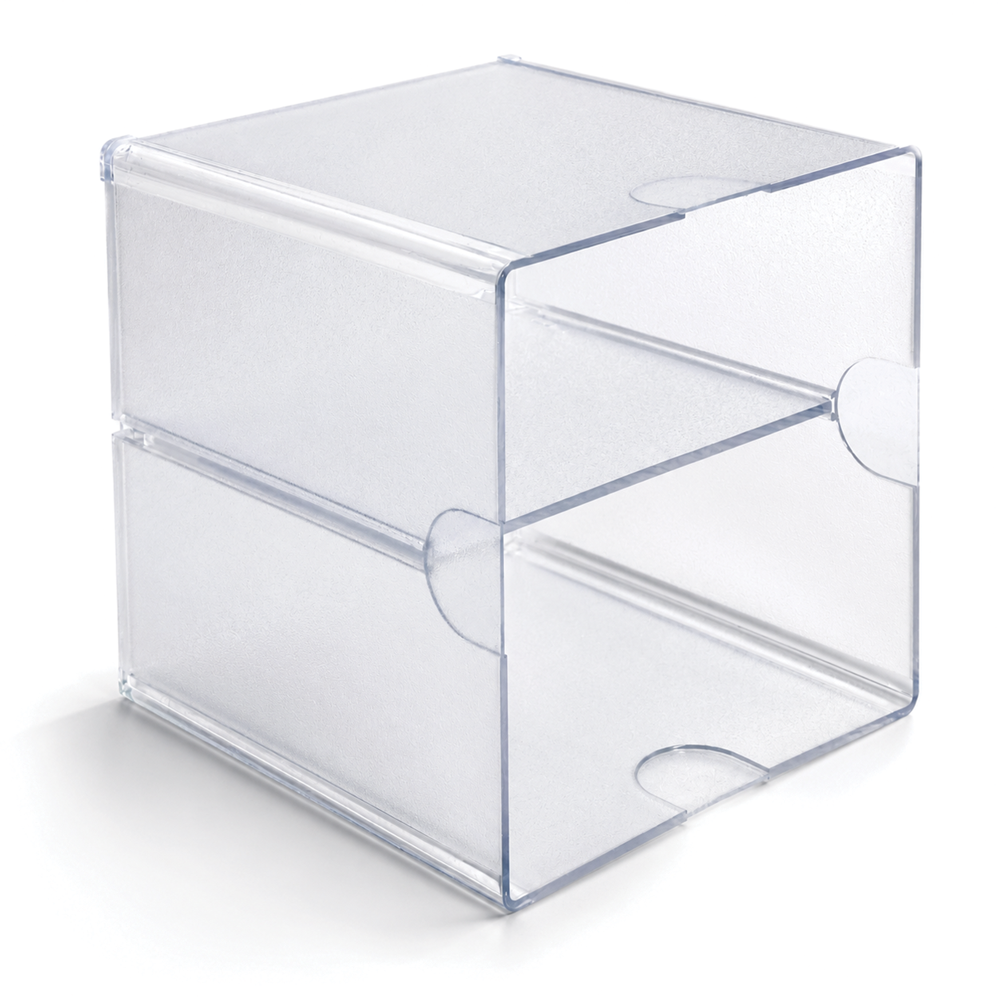 Deflecto Stackable Cube with Divider Clear Organiser