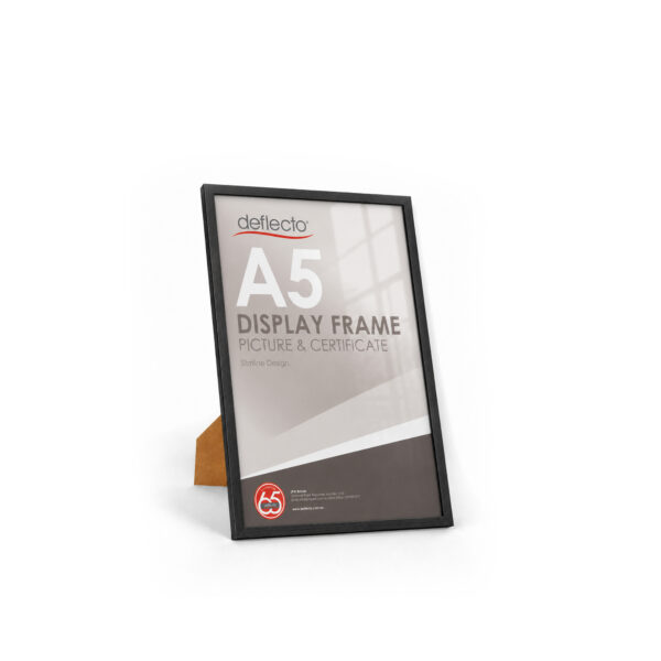 Deflecto A5 black picture frame for displaying small certificates photos artwork and awards
