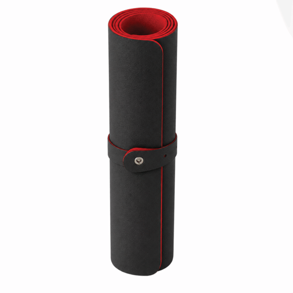 Deflecto Double-Sided Faux Leather Desk Mat - Black/Red