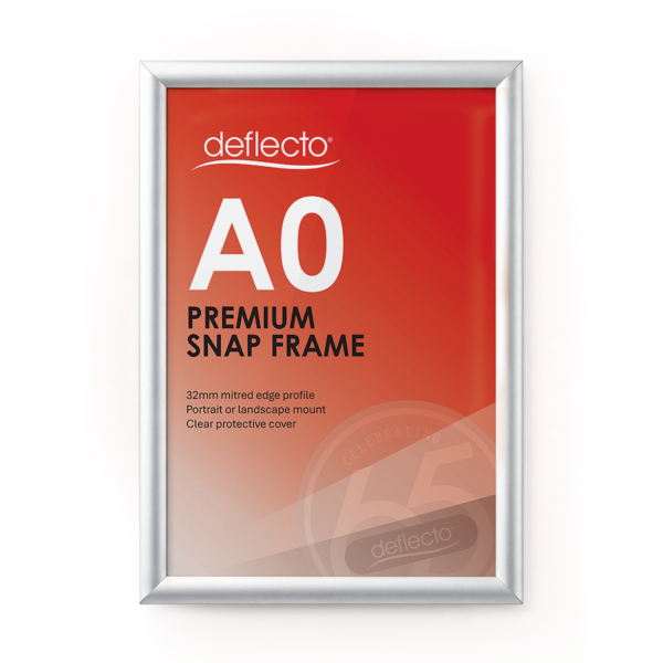 Deflecto A0 Silver Aluminium Snap Frame
