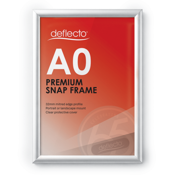 Deflecto A0 Silver Aluminium Snap Frame