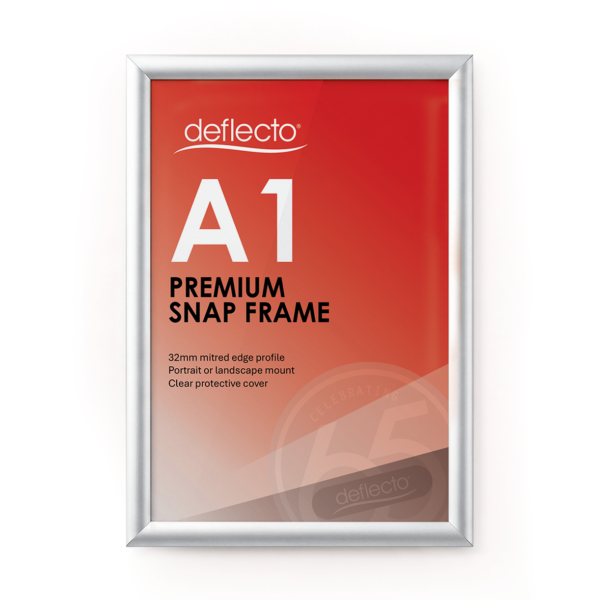 Deflecto A1 Silver Aluminium Snap Frame