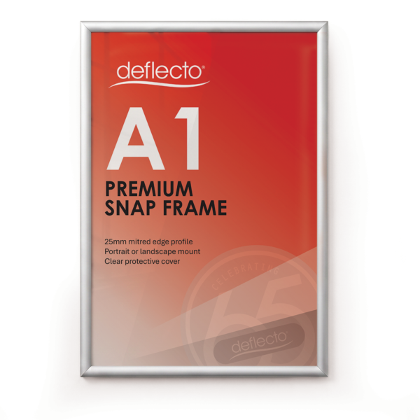 Deflecto A1 Silver Aluminium Snap Frame