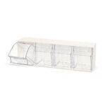 Deflecto Interlocking Tilt Bin Storage System – 4 Bin Unit (Cream/Off White)