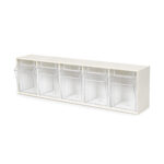 Deflecto Interlocking Tilt Bin Storage System – 5 Bin Unit (Cream)