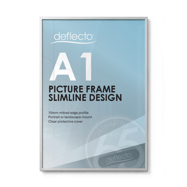 Deflecto A1 Silver Picture and Certificate Display Frame