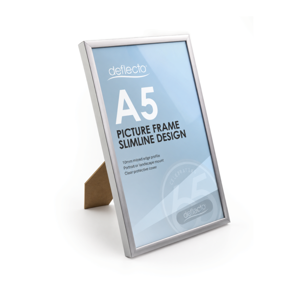 Deflecto A5 Silver Picture and Certificate Display Frame
