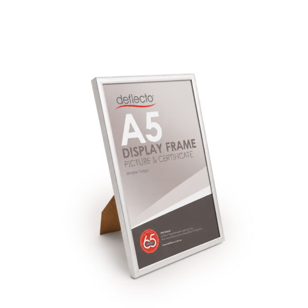 Deflecto A5 Silver Picture and Certificate Frame