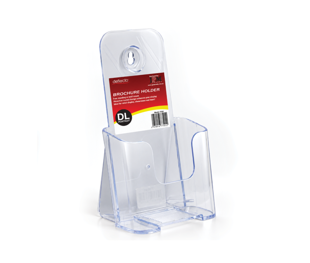 Brochures display product.