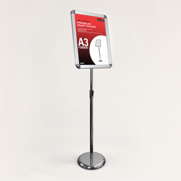 Deflecto A3 Snap Frame Silver Freestanding Sign Foyer Stand