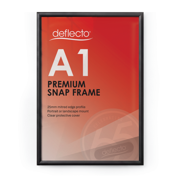 Deflecto A1 Black Aluminium Snap Frame
