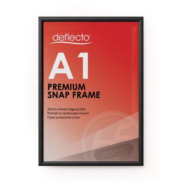 Deflecto A1 Black Aluminium Snap Frame