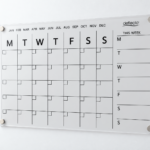 Deflecto A3 Magnetic Wall Planner WPMA3MG in clear acrylic with monthly grid and THIS WEEK section
